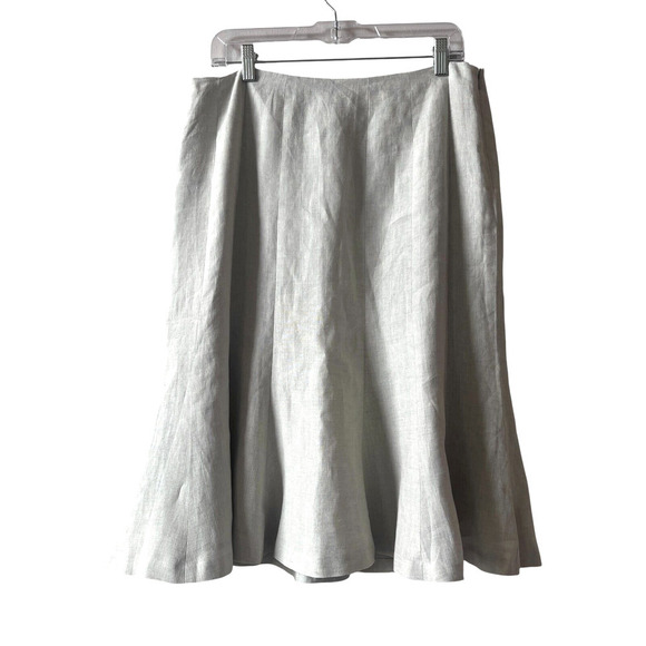 Vintage Lauren Ralph Lauren 100% Linen Skirt Fit and Flare LT Sage Green size 10 - Picture 3 of 5